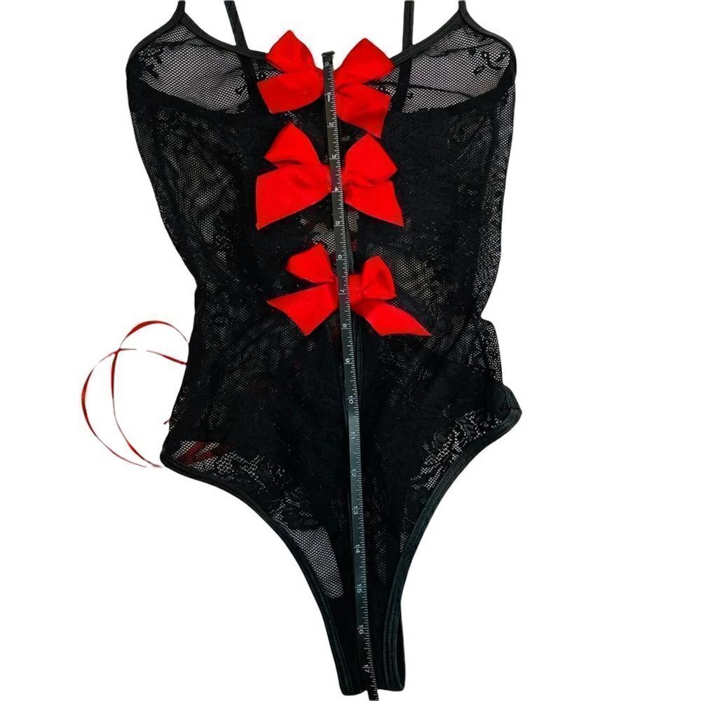 Mesh & Lace Thong Bodysuit Corset Back - Picture 9 of 12